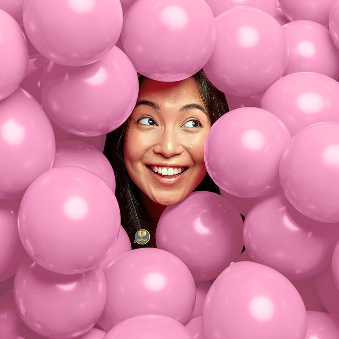 AFTERLOON® Biodegradable Mini Balloons 50 pcs Pink 5 Inch, Matte Color Thickened Extra Strong Latex Helium Float, Baby Shower Gender Reveal Garland Arch Wedding Kids Birthday Party Decorations
