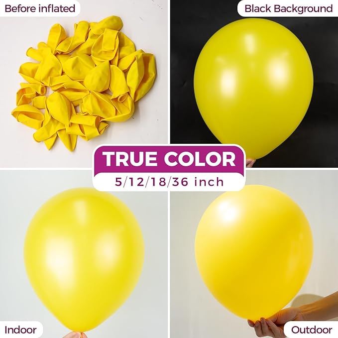 Bezente Yellow Balloons 18 Inch - 30 Pack Large Thick Yellow Balloons Big Round Yellow Latex Balloons for Bridal Shower Birthday Sunflower Theme Party Decorations