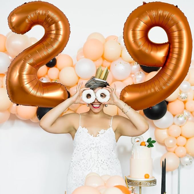 TONIFUL 40 Inch Orange Large Numbers Balloon 0-9 Birthday Party Decorations,Big Number 2 Foil Balloon Digital 2 for Birthday Party,Wedding, Bridal Shower,Engagement,Graduations,Anniversary,Baby Shower