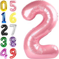Pearl Pink 2 Balloon, 40 Inch Birthday Balloon for Party Decoration, Foil Number Ballon for 2, 12, 20, 29, 2026 Celebration, Graduation, Birthday, Baby Shower, Anniversary Decor