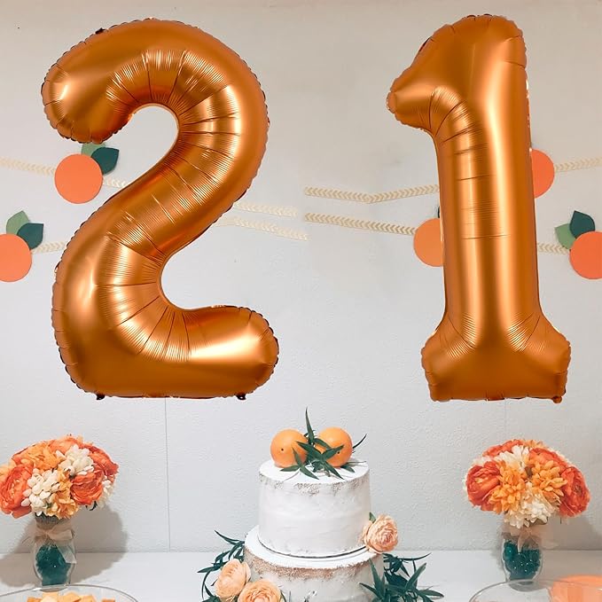 TONIFUL 40 Inch Orange Large Numbers Balloon 0-9 Birthday Party Decorations,Big Number 1 Foil Balloon Digital 1 for Birthday Party,Wedding, Bridal Shower,Engagement,Graduations,Anniversary,Baby Shower