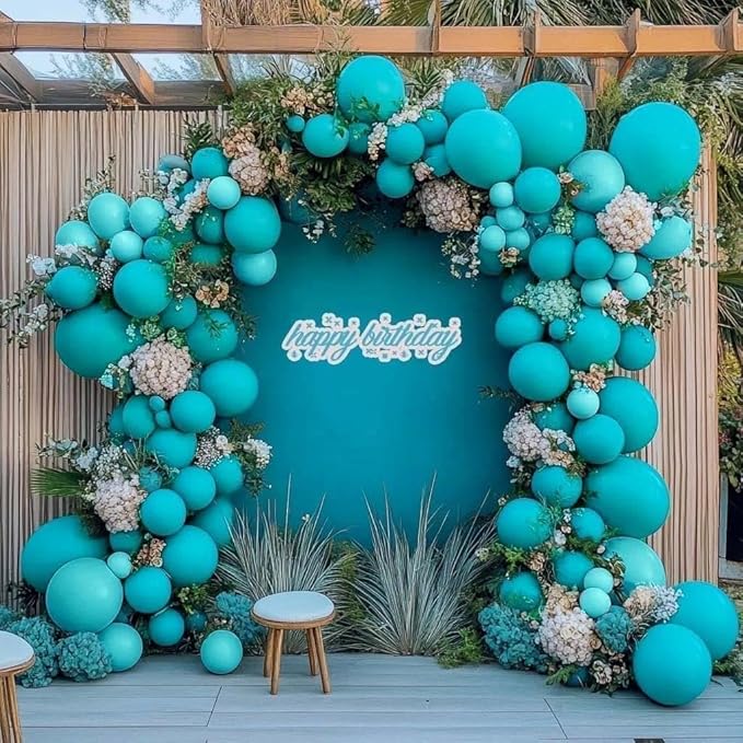 Teal Balloons Turquiose Double Stuffed Balloon Garland Arch Kit Latex Different Sizes For Birthday Baby Shower Dolphin Mermaid Engagement Anniverasry Party Decoration