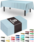 Pureegg Plastic Table Cloth Disposable 8 Pack, 54 x 108 Inch Table Cloths, Easter Party, Picnic, Wedding, Decorative Tablecloths, Rectangle, Baby Blue Plastic Cover, Leakproof & Sturdy, Light Blue