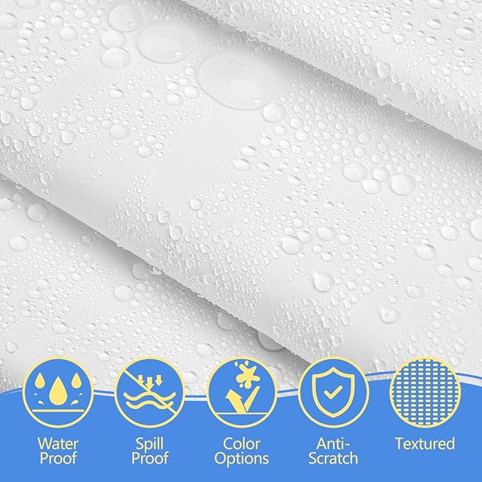8-Count White Disposable Plastic Tablecloths Rectangle 54x108 Inch - Extra Long Waterproof Banquet Table Covers for Parties & Catering