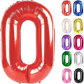 Red Number 0 Balloon 40 Inch, 0 Balloon Numberfor 10th 20th 30th 40th 50th 60th Birthday Decorations, Red Party Supplies for Men Women