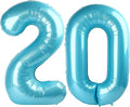 40 Inch Light Blue Number 20 Digital Balloon,Jumbo Mylar Foil Helium Balloon for 20 Balloons for Birthday Party,Wedding Anniversary Party Decorations