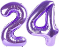 40 Inch Purple Number 24 Digital Balloon,Jumbo Mylar Foil Helium Balloon for 24 Balloons for Birthday Party,Wedding Anniversary Party Decorations