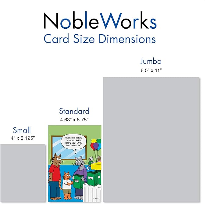 NobleWorks - 1 Funny Animal Card for Birthdays - Pet Cat and Dog Humor, Birthday Notecard with Envelope - Empty Bag C3334BDG