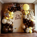 Yellow Balloon Arch Kit, Double Stuffed Yellow Brown White Balloon Garland Beige Tan Balloons for Bee Birthday Boho Baby Shower Sunflower Party Decoration