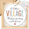 HEXMOZ Teacher Appreciation Gifts - Thank You Gifts for Women Men - Nurses Week Gift - Appreciation Gift for Teacher Nurse Coworker Daycare Provider Nanny Babysitter - It Takes a Village Ornament