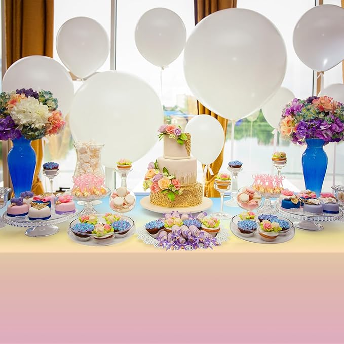 3 Pack Pastel Rainbow Plastic Tablecloth Party Decorations, Pastel Disposable Table Covers for Rectangle Tables, Rainbow Table Cloth for Easter Birthday Baby Shower Wedding Party Supplies, 54x108Inch