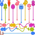36 Pack Easter Sticky Hands Toys Easter Egg Bunny Chick Carrot Flower Basket Sticky Stretchy Toys for Kids Girls Boys Easter Basket Stuffers Easter Party Favors Gifts