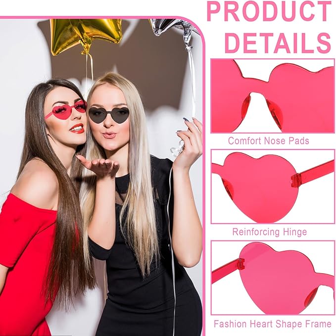 Heart Sunglasses 12/18/24 Pcs Heart Shaped Glasses for Women Cute Funny Party Glasses Party Favors Accessories