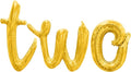 Cursive Script Letter Balloons - TWO 16" Inch Alphabet Letters Foil Mylar Balloon 2nd Birthday Party Banner (Gold)