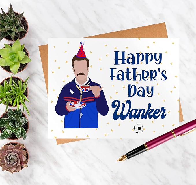 BALOR Ted Card | Card For Her | Card For Him| Funny Birthday Card | Gift | Popular Birthday Card | Happy Birthday Wanker | 4.25 x 5.5 Folded Cardstock Greeting Card (Father's Day)