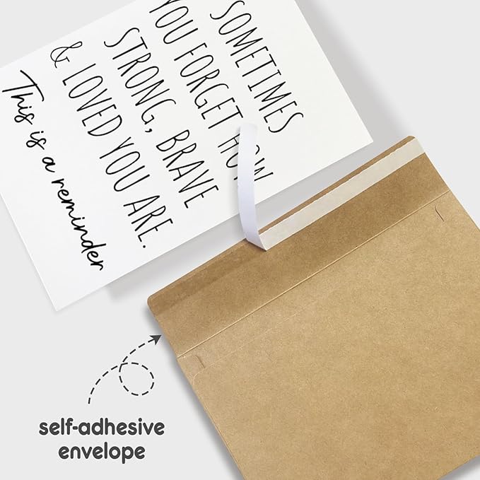 Heartfelt Encouragement Card for Women Men, Get well Card Card for Husband Wife, Positive Sobriety Card for Him Her, Friend Affirmative Card, You Are Strong Brave and Loved