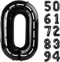 Race Car Number Balloon 40 inch, Black 0 Number Balloons, 10 20 30 40 50 Numbers Balloon Black Race Car Birthday Party Decorations for Boy Men