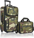 U.S. Traveler Rio Lightweight Softside Rolling Carry-on Suitcase, 2-Wheel Set, Camouflage