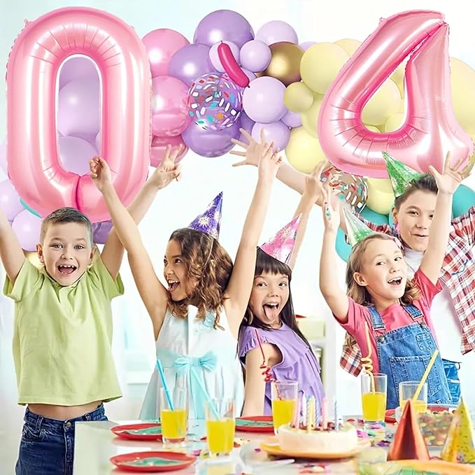 Number Balloons Pink Party Balloon - Giant Number 4 Balloon, 40 Inch Large Balloon, Birthday Decorations for Women, Birthday Balloon for Anniversary Baby Shower Princess Party Decorations