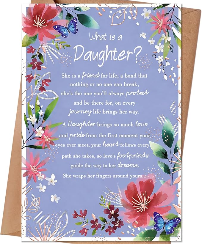 Daughter Birthday Card，Happy Birthday Card & Gift for Daughter from Mom Dad