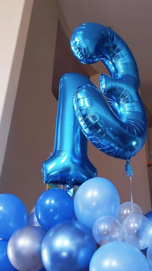40 Inch Number 8 Balloon, Dark Blue 8 18 28 80 Birthday Balloons for Men Boys, 8th Birthday Decorations Party Supplies, Wedding, Graduations