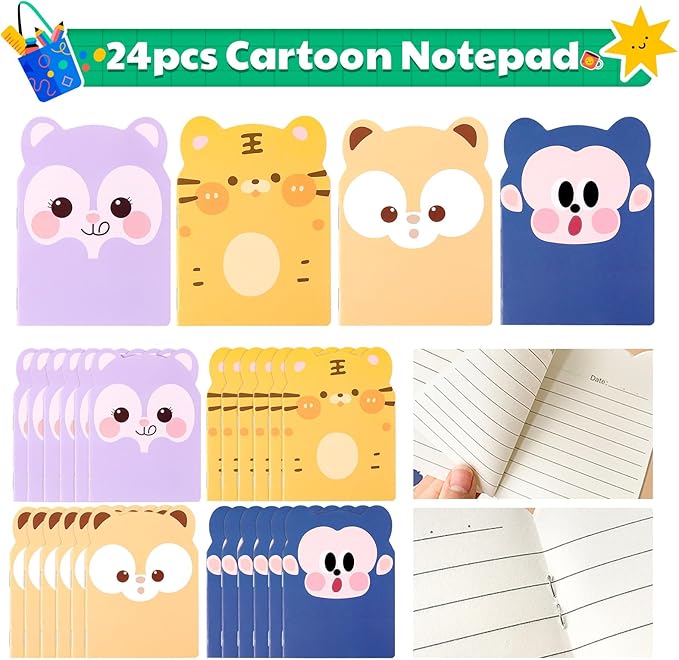 Stationery Party Favors for Kids, 24Pack Stationery Birthday Goodie Bags for Kids, Classroom Gifts for Students, End of Year Student Gifts,Birthday Goodie Bag Stuffers Gifts Rewards Prizes