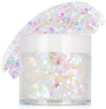 White Face Hair Glitter Gel,Mermaid White Holographic Body Glitter for Kids,Singer Concerts Festival Rave Accessories,Carnival Halloween Glitter Sequins Face Glitter Paint Makeup