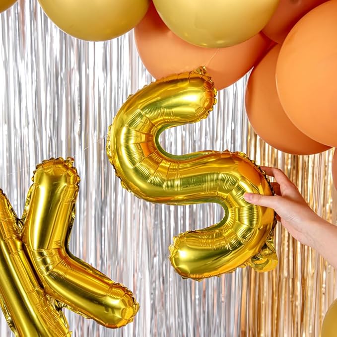 Restaurantware-Balloonify 16 Inch Letter Balloon, 1 Alphabet Party Balloon - Letter S, Self-Sealing, Gold Foil Mylar Finish, Hanging Loop, Decoration For Birthday, Wedding, Or Graduation