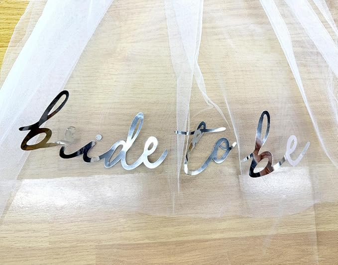 Bridal veil Bride to Be Gold Foil Print Veil for Bachelorette Party Bridal Shower Wedding Veil Engagement Party Favors