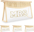 Bride Patch MRS Clear Makeup Letter Bag, Boho Patch Waterproof Zipper Make up Bag Toiletry Pouch for Women Girls, Clear Letter Patch Cosmetic Bags Transparent Organizer Pouch for Travel(MRS, Beige)
