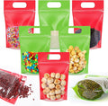 120 Pcs Plastic Gift Bag Bulk Resealable Party Goodie Bag with Clear Window Color Favor Pouch with Handle for Home Birthday Wedding Party Candy Gift Wrap Supplies(Mixed,5.5 x 8.7 Inch)