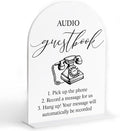 Audio Guest Book Sign, White Arch Acrylic Wedding Sign, Audio Guest Book Wedding Phone, Bridal Shower Decor, Engagement Party Decor, Centerpiece Table Decorations Party for Bride and Groom-14