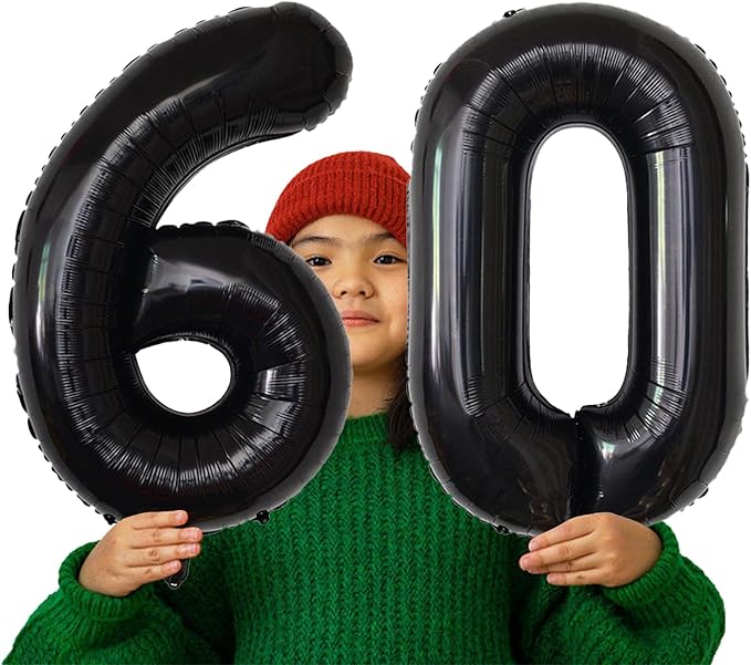 Number Balloons Black Party Balloon - Giant Number 10 Balloon, 40 Inch Large Balloon for Birthday Decorations, Black Party Supplies for Men Women