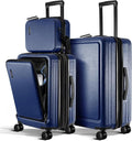 TRAVELARIM Luggage Sets 3 Piece, 20 Inch Carry on Luggage and 24 Inch Suitcases with Wheels Spinner, Durable Hard Shell Suitcase Set, Expandable Travel Suitcase, Navy