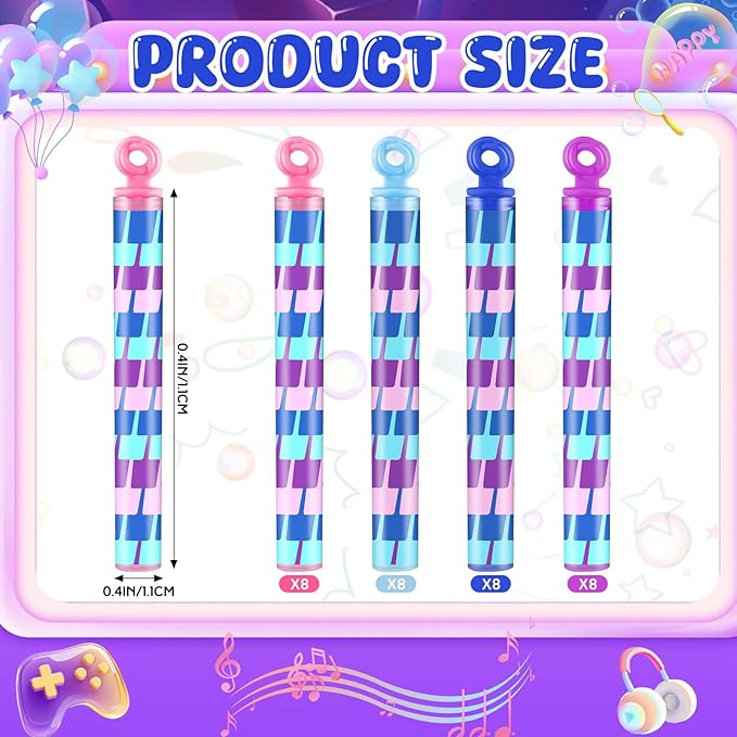 32 Pcs Video Game Bubble Wands Funny Bubbles Party Favors for Adult Summer Activity Birthday Party Goodie Bag Stuffers Gifts Wedding Supplies