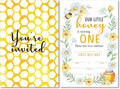 Soiceu Cute Bee-Day Bee 1st Birthday Invitations with Envelopes Set of 20 Watercolors Beehive Bee 1 Year Old First Birthday Party Invites