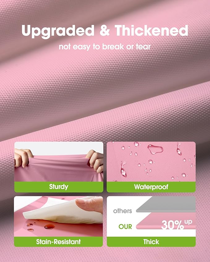 Pureegg Plastic Table Cloth Disposable 6 Pack, 84'' Round Table Cloths, Easter Party, Valentines, Mothers Day Decorations, Tablecloths, Round, Pastel Plastic Cover, Waterproof, Pink