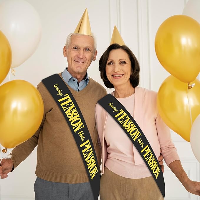 Elegant Retired Sash with Gold Foil - Funny Black Retirement Party Sash Decorations for Both Women and Men Retirement Party Supplies & Large Enough Size (35.6x3.74 inch)