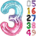 Starry Sky Number 3 Balloon 40 Inch, 3rd Birthday Celebration Supplies for Girls Boys Women Men, 3 Balloon for Girls Boys Theme Party