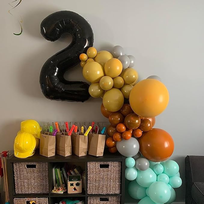 40 Inch Black Number Balloon 2, Large Number Foil Balloons Mylar for Girl Boy Birthday Party Celebration Decorations Supplies, Digital Balloons for Wedding Anniversary Events Decorations