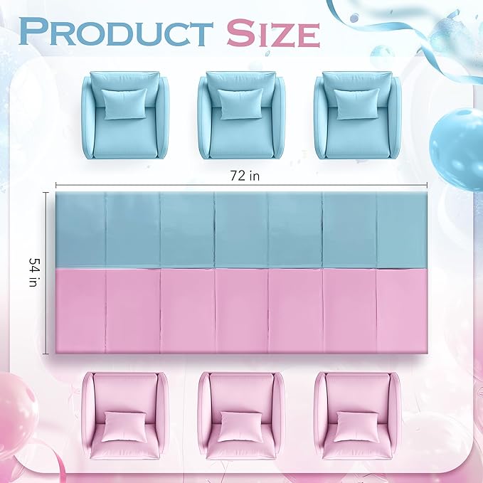 2pcs Baby Pink & Baby Blue Plastic Table Cloths for Parties 54 * 72inch Baby Shower Tablecloth Table Decoration Birthday Party Decor for Anniversary Party Supplies