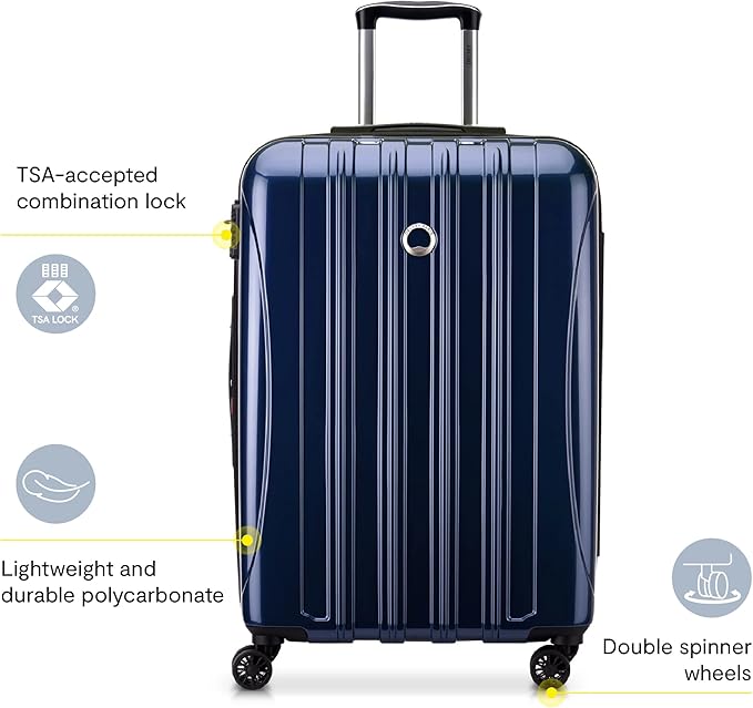 DELSEY PARIS Helium Aero Hardside Expandable Luggage with Spinner Wheels, Titanium, Carry-On Plus 21 Inch