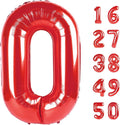 Red 0 Balloon Number Balloon 40 Inch, 0 Digital 0 Helium Balloons 10 20 30 40 50 100 Birthday Decorations Birthday Party Anniversary Supplies Decorations