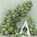 Double Stuffed Sage Green Balloons, Retro Olive Green Balloon Garland Kit Different Sizes 18/12/10/5 Inch Avocado Eucalyptus Green Latex Balloon Arch Kit for Jungle Safari Birthday Party Decorations