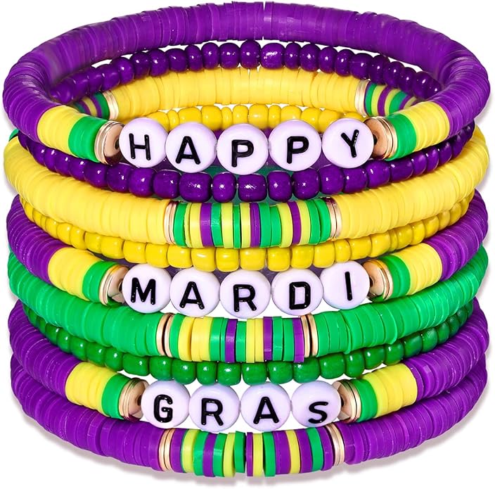 Surfer Heishi Bracelets for Women Stackable Rainbow Vinyl Disc Clay Beaded Stretch Bracelets Elastic Layering Friendship Bracelets Boho Summer Beach Jewelry