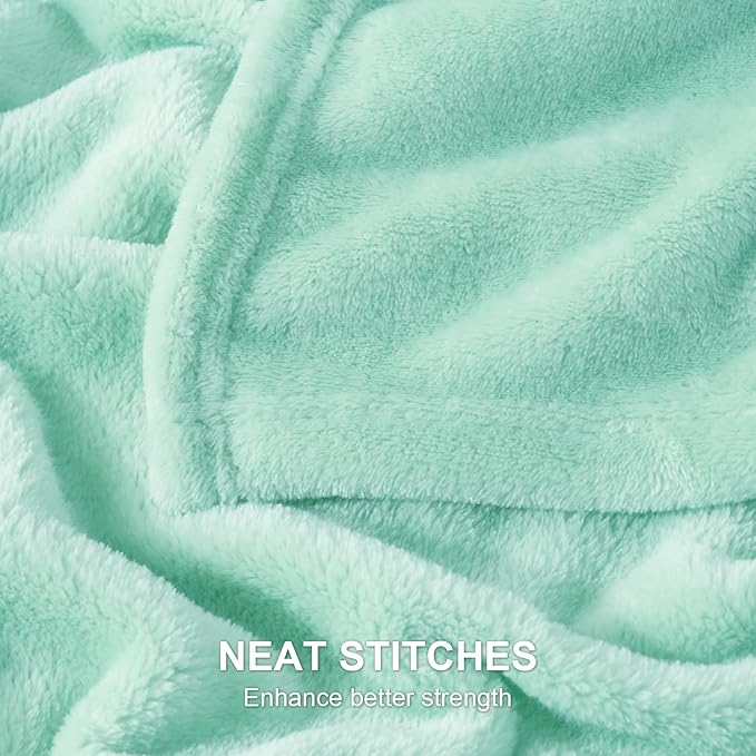 Hansleep Fleece Lake Green Full Blanket, Super Soft Flannel Fuzzy Plush Cozy Blanket for All Seasons, Lake Green, Full 84x90 Inches