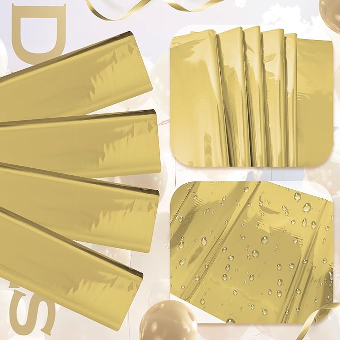 2pcs Champagne Gold Foil Tablecloth 54*72inch Plastic Wedding Birthday Party Table Cloths Light Gold Waterproof Disposable Table Cover for Christmas Grad Elegant Event Anniversary Party Supplies