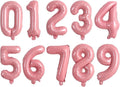 TONIFUL Balloons 16 Inch Light Pink 0-9 Number Mylar Foil Balloons 10 Pcs Custom Digital Balloons for 2026 New Year Eve Birthday Party Engagement Graduations Anniversary Baby Shower