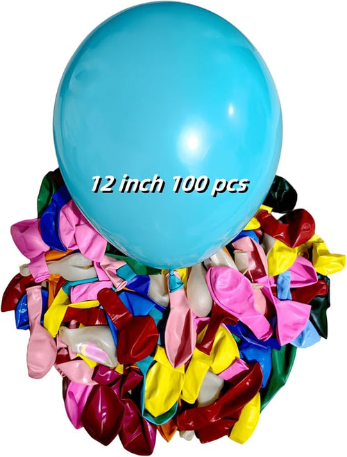 100 Pcs Assorted Colors Balloons 12 inch and 10 Pcs Confetti Balloon - Use for Birthday, Wedding, Baby Shower, Birthday Party Balloons Decorations