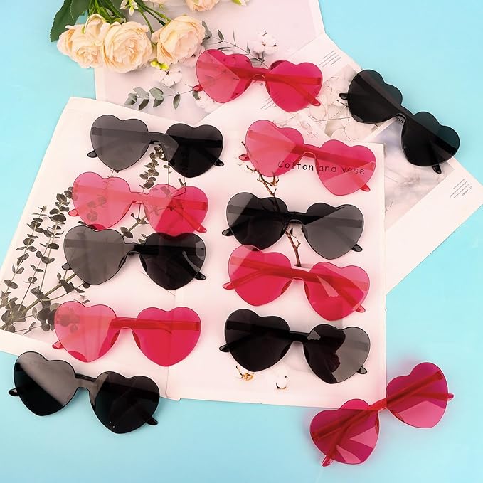 Heart Sunglasses 12/18/24 Pcs Heart Shaped Glasses for Women Cute Funny Party Glasses Party Favors Accessories